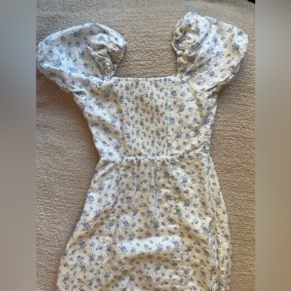 & Other Stories Puff Sleeve Linen Midi Dress – Size 4 - Picture 8 of 14